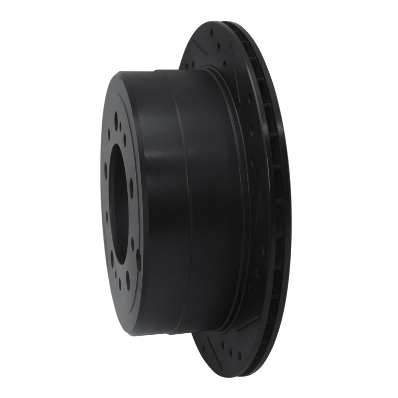 Lexus LX470 Brake Rotor (1) - Rear Right - R1 Concepts - Drilled & Slotted - Black - `98-`07